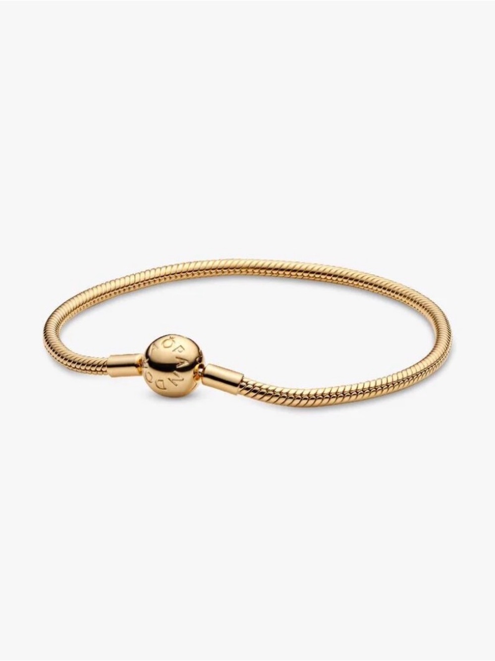 Pandora Gold Tone Snake Bracelet with Signature Clasp